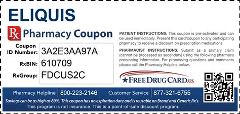 Eliquis Coupon - Free Prescription Savings at Pharmacies Nationwide