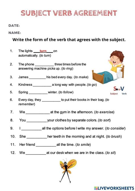 Subject-Verb Agreement Worksheets | Grammar Practice and ...