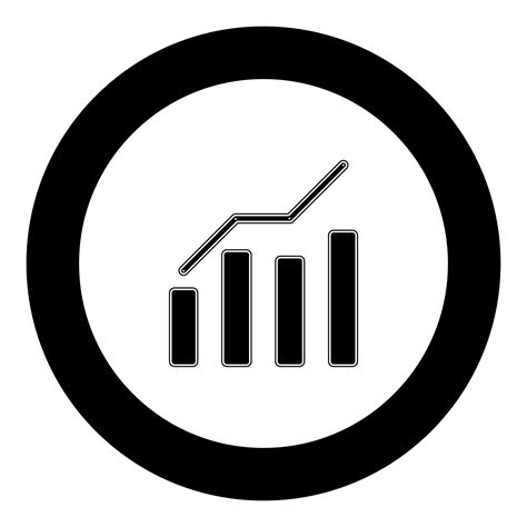 Growth chart icon black color in circle 7014267 Vector Art at Vecteezy