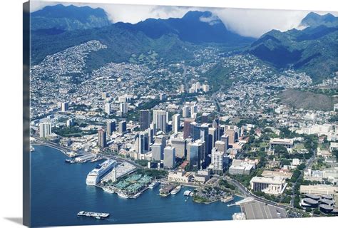 Aerial view of Honolulu and Waikiki, Oahu, Hawaii Wall Art, Canvas Prints, Framed Prints, Wall ...