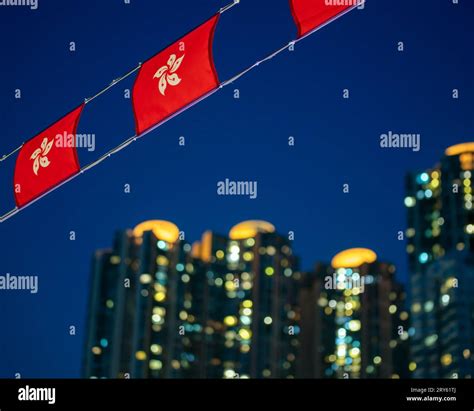 Hong Kong SAR flags, Hong Kong, China Stock Photo - Alamy