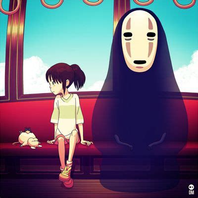 Chihiro and No Face | Anime, Illustration, Art