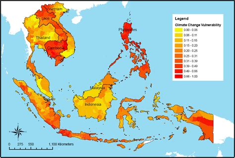 Climate change vulnerability map of Southeast Asia | PreventionWeb