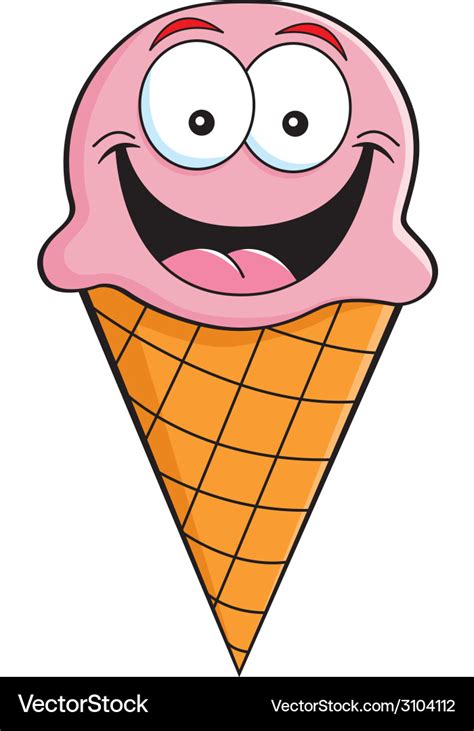 Cartoon ice cream cone holding a sign Royalty Free Vector