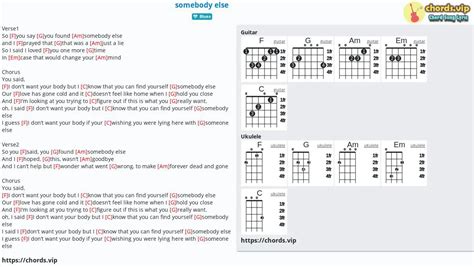 Chord: somebody else - tab, song lyric, sheet, guitar, ukulele | chords.vip