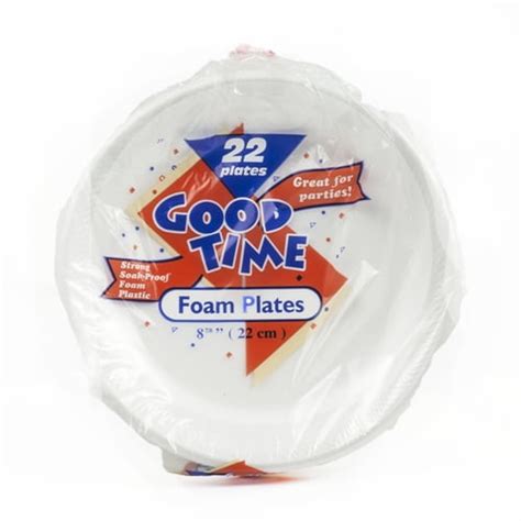 New 331587 Good Time Foam Plate Round 8.75" White 22 Ct (24-Pack ...