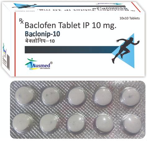 Baclofen Tablet IP 10mg, Packaging Size: 10 X 10 Tablets at Rs 124.84 ...