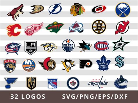 NHL Svg 32 NHL Logos Svg NHL Teams Logo Svg Bundle Hockey | Etsy