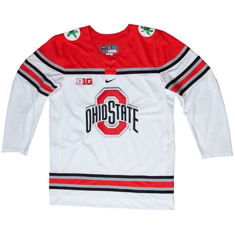 Ohio State Buckeyes White Twill Hockey Jersey