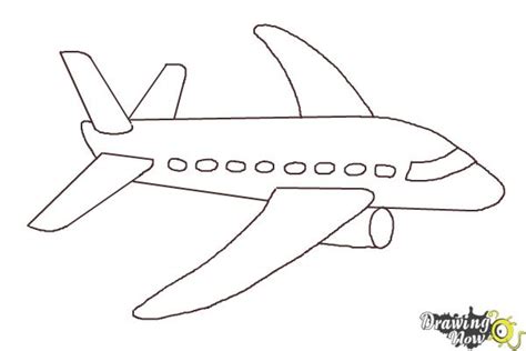 How to Draw a Simple Airplane - DrawingNow