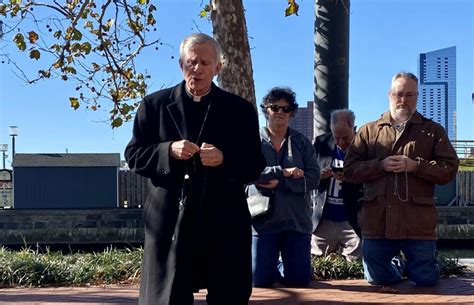 Ousted Bishop Strickland prays rosary outside USCCB conference