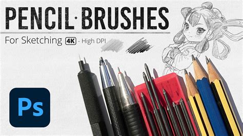 Pencil Brushes for Sketching - High DPI - FlippedNormals