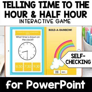 Telling Time to the Hour and Half Hour Math Game for PowerPoint