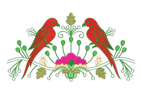 Parrots in Flowers · Creative Fabrica