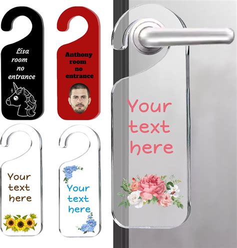 Amazon.com: Custom Door Sign Personalized Door Knob Hanger with Your ...