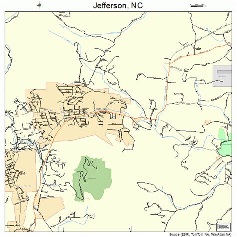 Jefferson North Carolina Street Map 3734440