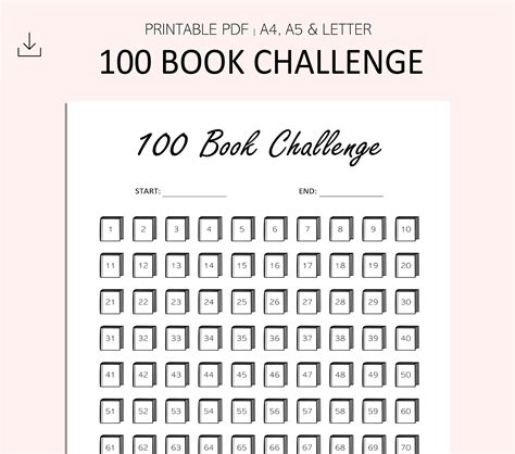 100 Book Challenge Printable