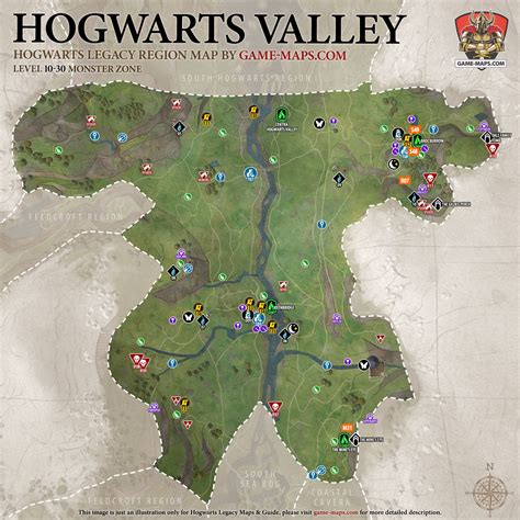 Hogwarts Valley Map for Hogwarts Legacy