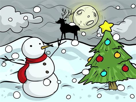 How to Draw a Christmas Landscape: 12 Steps (with Pictures) | Christmas ...