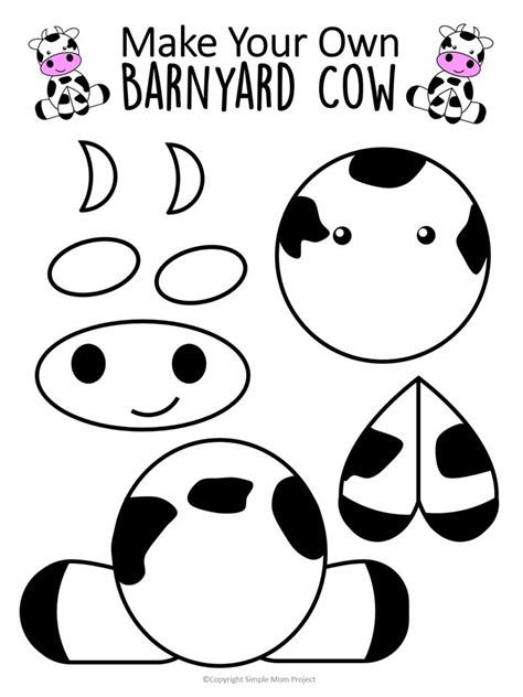 Free Printable Farm Cow Craft Art Project | Cow craft, Animal crafts ...