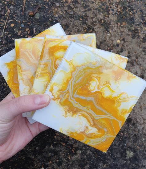 CUSTOM Acrylic Pour Coasters Resin sealed Made to Order | Etsy