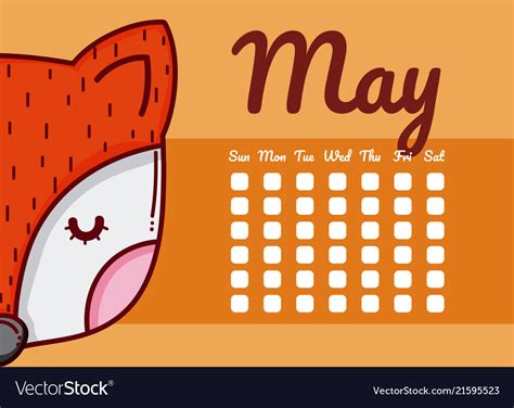 Cute calendar with animals Royalty Free Vector Image