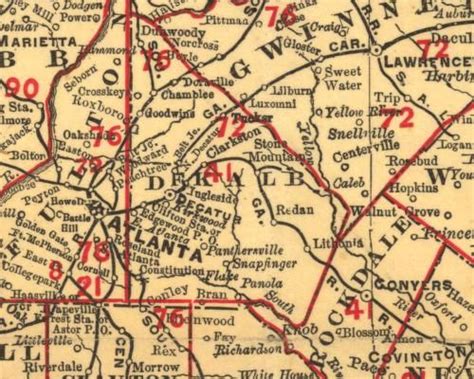 1900 Map of DeKalb County, Georgia. Source: 1900 Rand McNally & Co ...