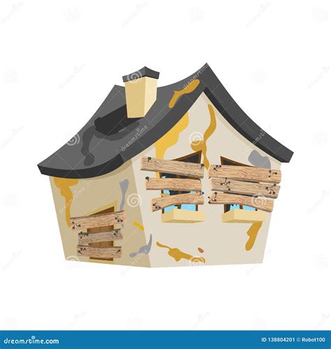 Old Abandoned House And New Renovation House Cartoon Vector | CartoonDealer.com #173466271