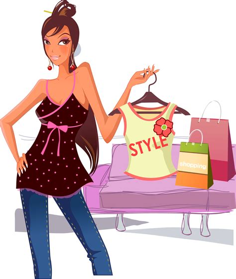 Clipart Lady Shopping