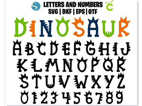 Dinosaur Font SVG Dino Font otf Dinosaur letters SVG | Etsy