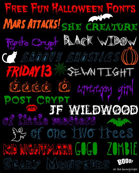 Free Fun Halloween Fonts - As The Bunny Hops®