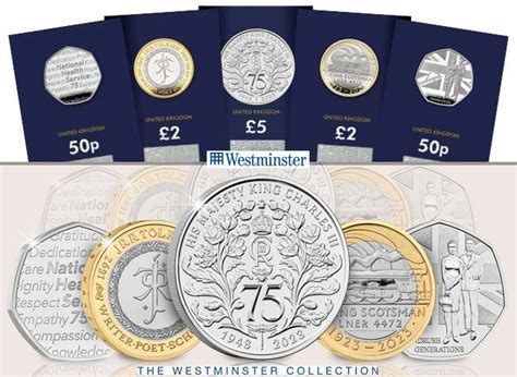 The 2023 Royal Mint Annual Coin Set - 5 Commemorative BU 50p, £2 and £5 ...