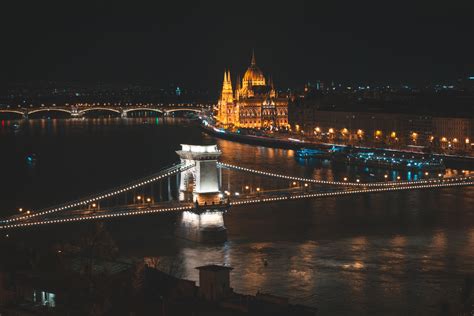 Hungarian Parliament Building View during Night · Free Stock Photo