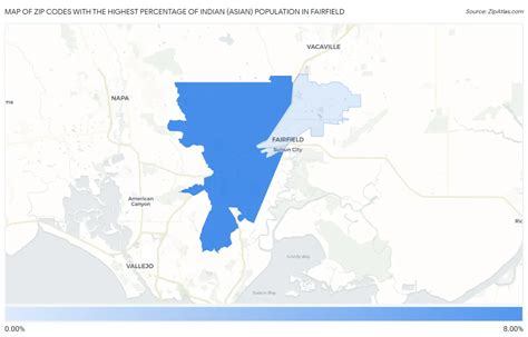 Percentage of Indian (Asian) Population in Fairfield by Zip Code | Zip ...