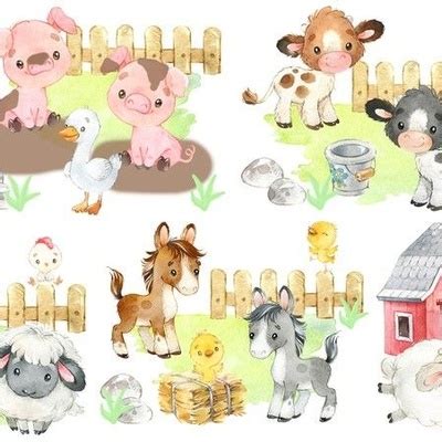 Baby Farm Animals Fabric, Wallpaper and Home Decor | Spoonflower