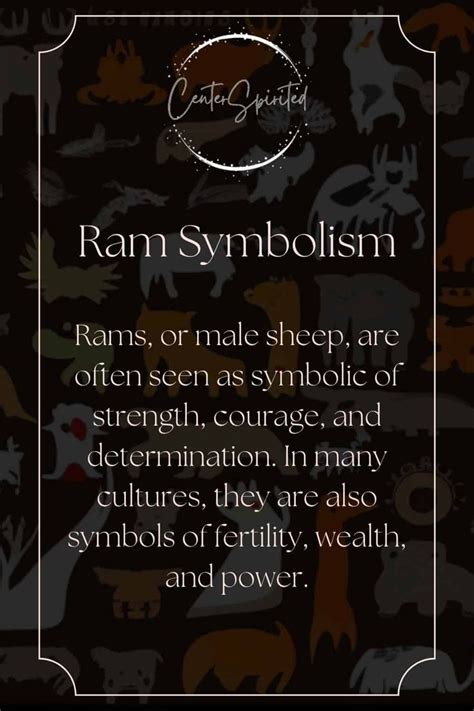 Ram symbolism is powerful and full of meaning. As a totem animal, the ...