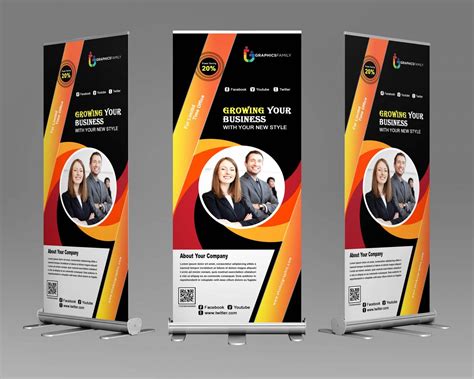 Free .PSD Roll Up Banner Design Template For Your Business – GraphicsFamily