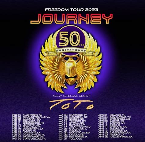 Journey Freedom Tour (Ft. Toto) 2023 Schedule : r/journey