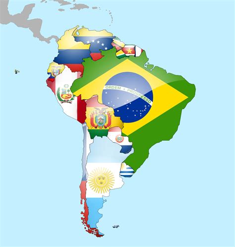 South America Flags Map | South america flag, South america continent, South america map