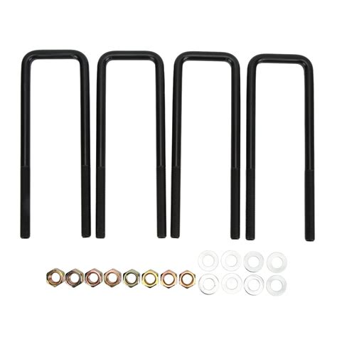 Buy Square U Bolts, 10in Black Steel Rear Axle U Bolts Heavy Duty Square Bend U Bolts ...