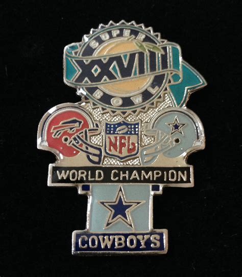 Very Rare Dallas Cowboys vs Buffalo Bills Super Bowl XXVIII Championship Game Commemorative Pin ...