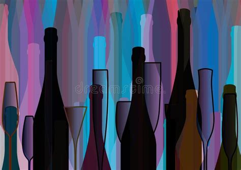 Alcoholic Bottles Background Stock Vector - Illustration of label ...