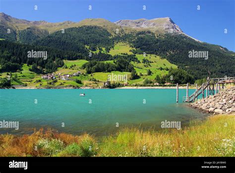 Reschensee - lake Reschensee 01 Stock Photo - Alamy