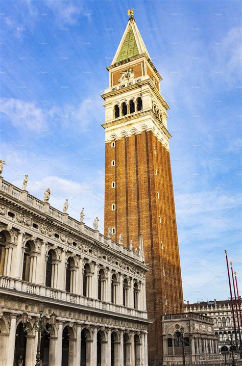 Historic bell tower in san marco containing aged, architecture, and basilica | Holiday Stock ...