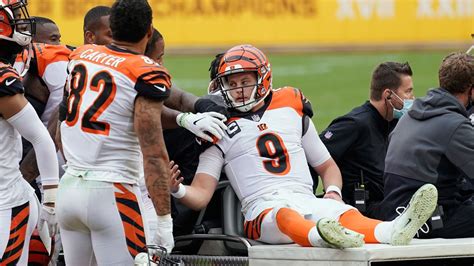 Joe Burrow: Cincinnati Bengals QB stretchered off with knee injury ...