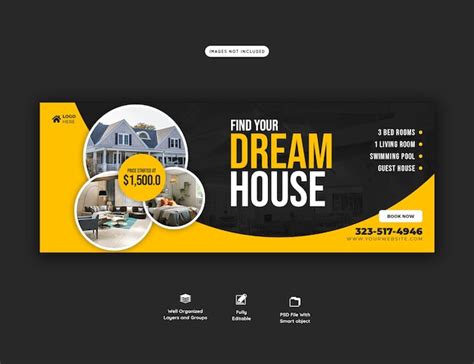 Free PSD | Real estate house property facebook cover banner template