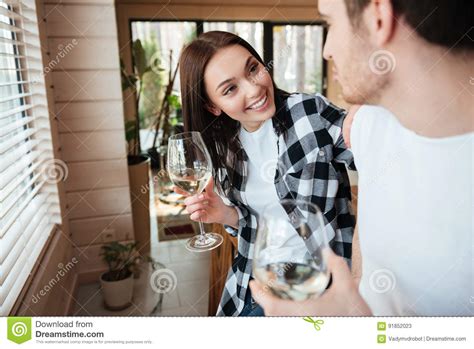 Womsn laughing to her man stock image. Image of happy - 91852023