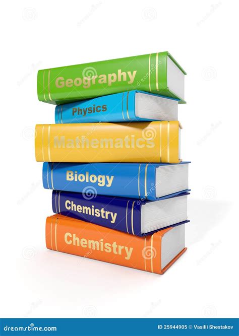 Secondary School Textbooks stock illustration. Illustration of orange ...