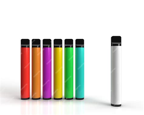 Premium Photo | Vape Pen Sticks in multiple colors isolated on a white background with a White ...