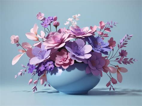 Premium AI Image | Violet Blooms Harmony Floral Arrangement Made with ...